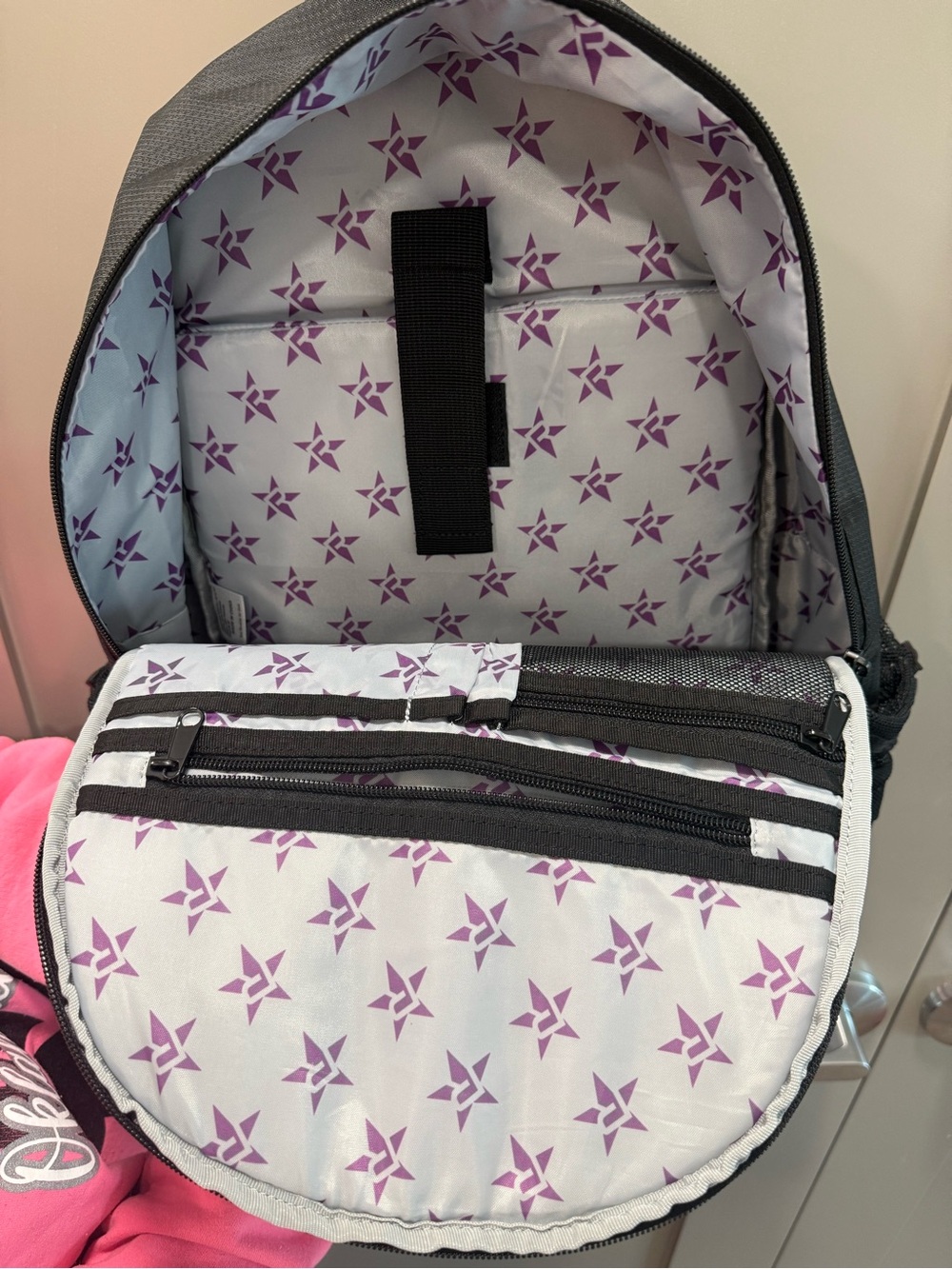 SATIN IN BLACK REBEL RAVEN BACKPACK WITH BLACK ZIPPER - Picture 6 of 8